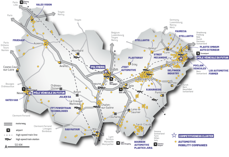 Carte filière automobile UK
